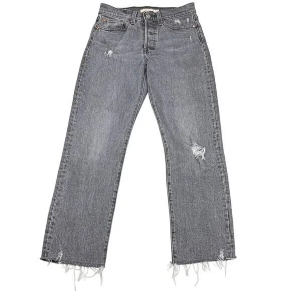 LEVI'S Premium Wedgie StraIght Fit Jean Women's Jean Size 24 Cabo Smoke Grey - Picture 3 of 9